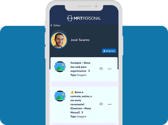 Um gif que mostra que é possível partilhar recursos no app