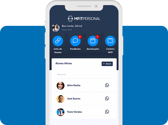 Um gif que mostra que é possível prescrever treinos no app